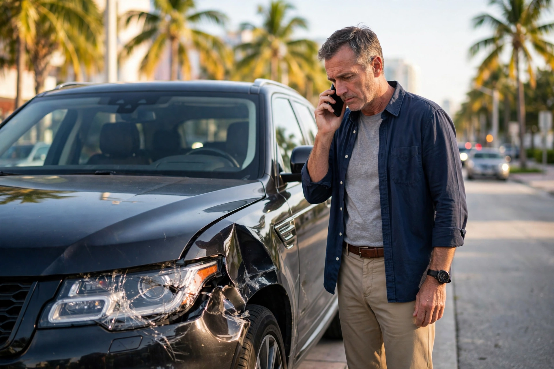 Driver calling Alfa Garage after an accident